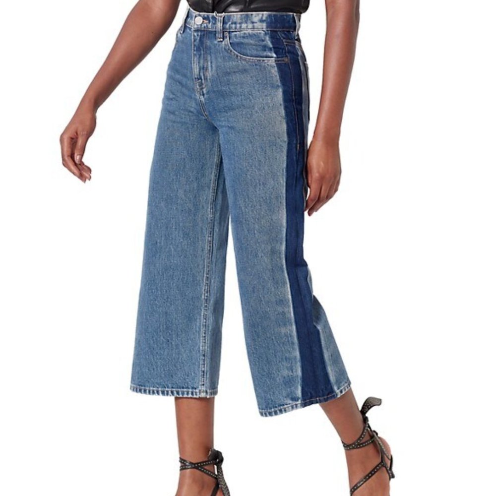 New with Tags JOIE Wilmer Side Stripe High Rise Wide Leg Jeans Size 27